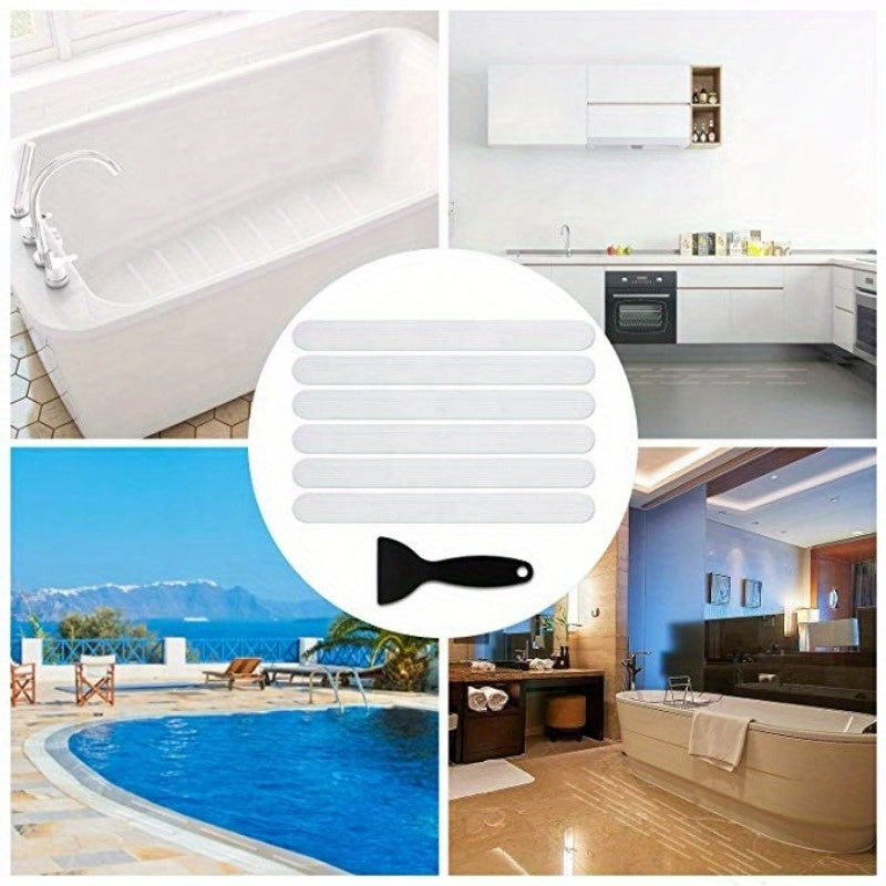 12pcs Anti Slip Strips Colorful Shower Stickers Colored Non Slip Bath Safety Strips for Bathtub Shower Stairs Floor